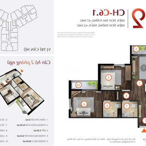 chuyển nhượng căn góc 2 phòng ngủ 2 vệ sinh, 2 ban công hoàng huy commerce
