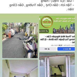 nhà 2 tầng hẻm xe hơi bành văn trân p.7 giá 5,0 triệu / tháng . vũ lộc phát 