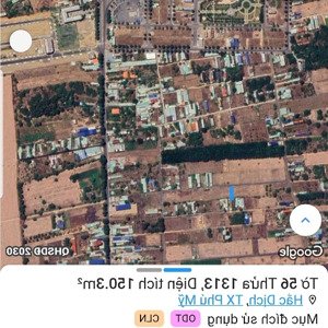 bán đất ngay trung tâm p. hắc dịch phú mỹ, sát công viên và đường lên sân bay, 5x30m giá 1,45 tỷ
