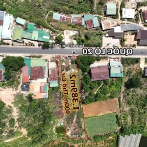BÁN LÔ ĐẤT ĐẸP 1389m² (400m² THỔ CƯ) – MẶT TIỀN QUỐC LỘ 20 – XÃ XUÂN THỌ, TP. ĐÀ LẠT – GIÁ CHỈ 15.5 TỶ