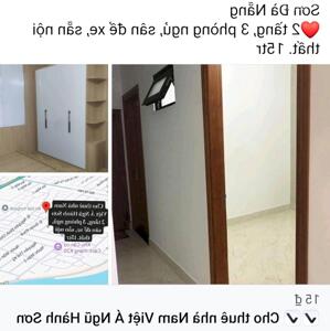 ️️️ Cho thuê nhà Nam Việt Á Ngũ Hành Sơn Đà Nẵng ️2 tầng, 3 phòng ngủ, sân để xe, sẵn nội thất. 15tr