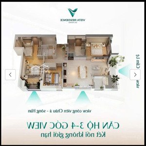 vista residence - bán nhanh căn 2pn giá ưu đãi chỉ 4,3 tỷ, view sông hàn xem pháo hoa