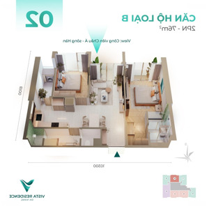 căn hộ vista residence đà nẵng 2pn, 76 m² | mã căn 02 |sở hữu vĩnh viễn, giá tốt, thanh khoản nhanh