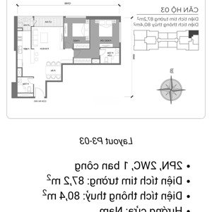 bán căn hộ 2 phòng ngủ vinhomes central park