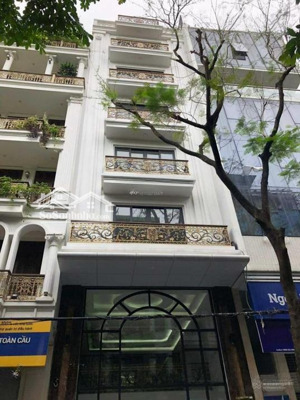 cho thuê nhà ở phố trung kính đường đôi, 65m2 x 7 tầng mt: 6m thang máy, thông sàn, giá 36tr