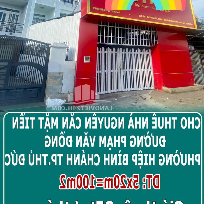 Hình ảnh CHÍNH CHỦ CHO THUÊ NHÀ NGUYÊN CĂN MẶT TIỀN ĐƯỜNG PHẠM VĂN ĐỒNG PHƯỜNG HIỆP BÌNH CHÁNH TP.THỦ ĐỨC 0