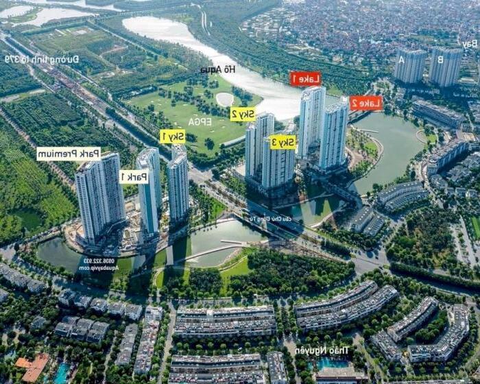 Hình ảnh Bán căn hộ 58m2 (2PN 1VS) - ban công Đông Nam - Chung cư Aquabay Ecopark - Giá 1,870 1