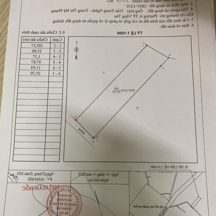 Hình ảnh CHÍNH CHỦ CẦN BÁN 2.718M2 ĐẤT MẶT TIỀN ĐƯỜNG NHỰA LỚN TẠI PHƯỚC HƯNG, TP BÀ RỊA. 2