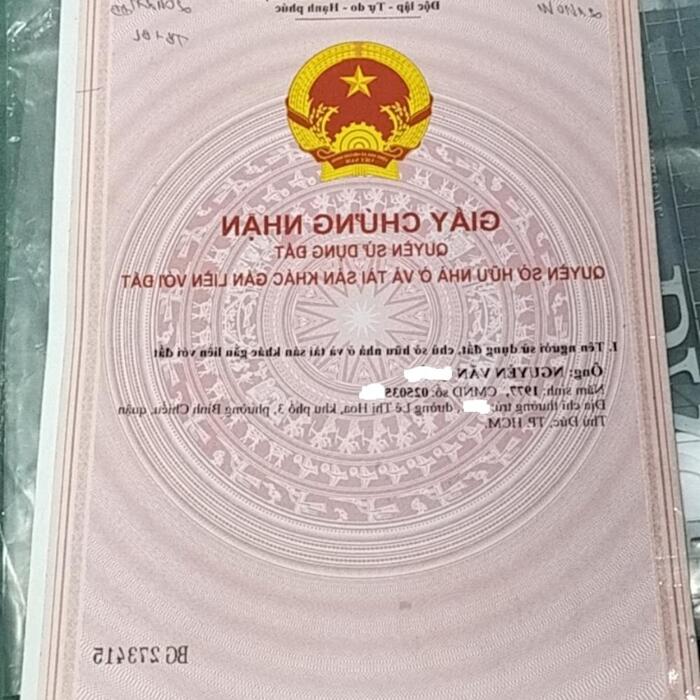 Hình ảnh Chính chủ cần tiền bán nhà Mặt tiền đường Lê Thị Hoa, Bình Chiểu - TP Thủ Đức 0