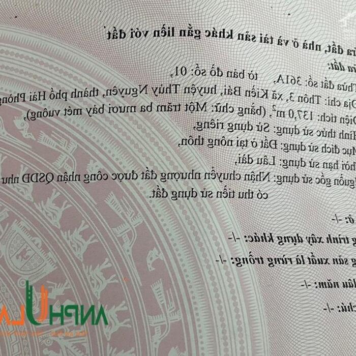 Hình ảnh Cần bán lô đất đẹp mặt đường liên thôn tại Kiền Bái, Thuỷ Nguyên, Hải Phòng 0