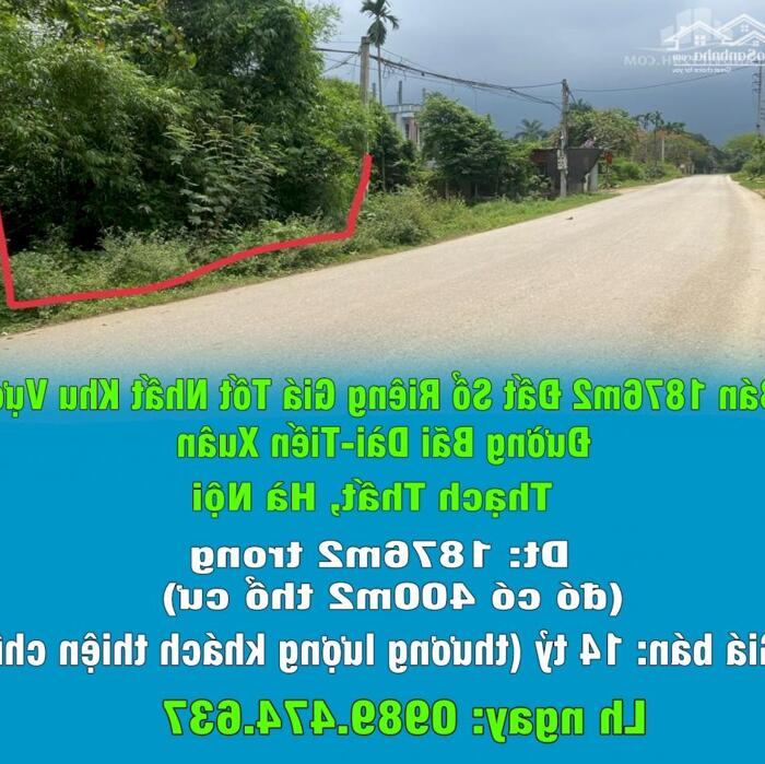 Hình ảnh Chính Chủ Bán 1876m2 Đất Sổ Riêng Giá Tốt Nhất Khu Vực Đường Bãi Dài-Tiến Xuân 0