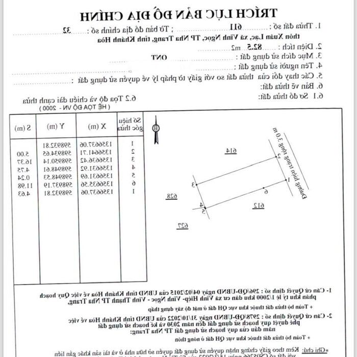 Hình ảnh Bán lô đất gần trạm y tế xã Vĩnh Ngọc tp Nha Trang . 1 tỷ 580 2