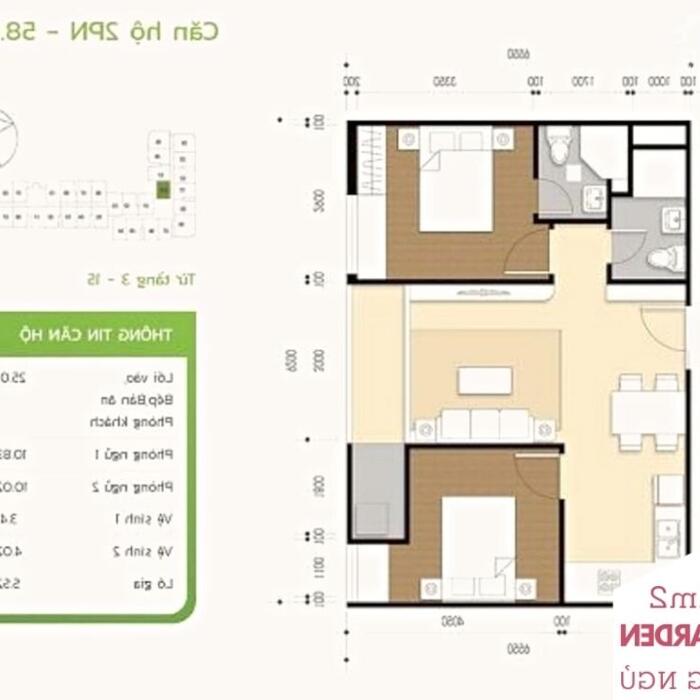 Hình ảnh Bán căn hộ Opal Garden 2PN 2WC tầng cao view hồ bơi - đang cho thuê 1