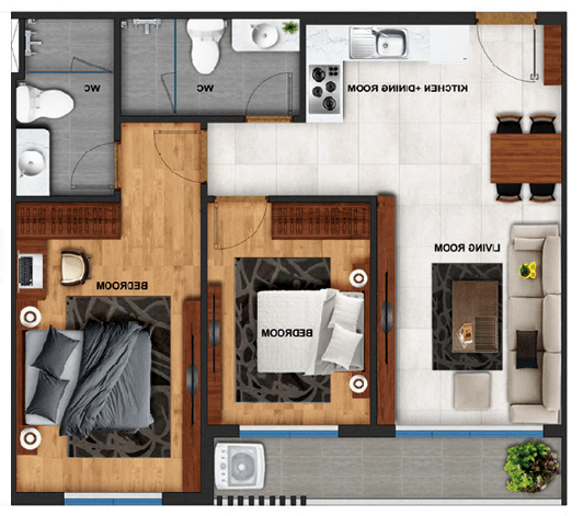 Hình ảnh Giá tốt nhất căn hộ Jamila, 2PN 70m2 có sổ hồng, 3.65 tỷ (bao thuế phí) tin that 100% 5