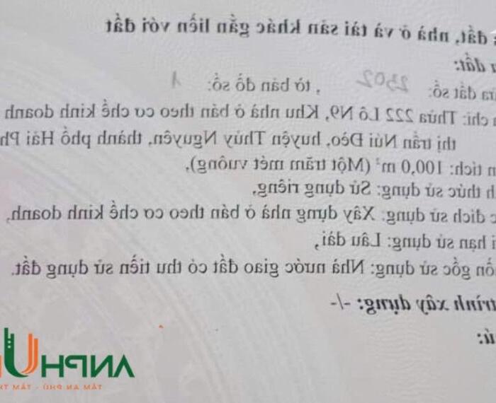 Hình ảnh Chính chủ gửi bán lô đất tặng nhà cấp 4 tại Gò Gai, Núi Đèo, Thuỷ Nguyên 1