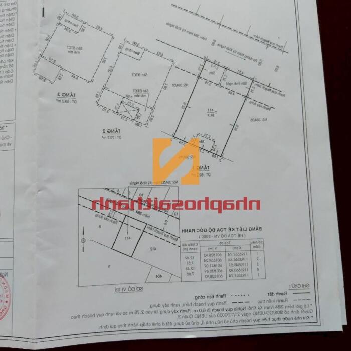 Hình ảnh Bàn Nhà Hẻm Xe Hơi 2 Ôtô Tránh Nhau 384/33 Nam Kỳ Khởi Nghĩa, Phường Võ Thị Sáu, Quận 3. DT: 7,7 x 12,5m. 3 Tầng. 4