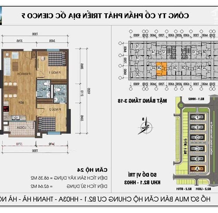 Hình ảnh Chính chủ cần bán căn hộ 68m, nhà nguyên bản giá rẻ nhất tòa HH03E KĐT Thanh Hà Cienco 5 4