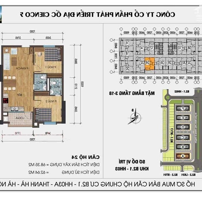 Hình ảnh Chính chủ gửi bán căn hộ 2 ngủ giá rẻ nhất tại tòa HH03E B2.1 KDT Thanh Hà Cienco 5 5