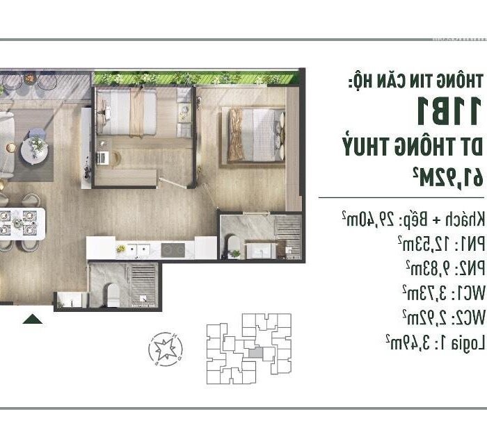 Hình ảnh Dưới 4 tỷ nhận nóng CH 2PN có dải Logia tiểu cảnh độc đáo tại Fibonan Ecopark cách Vin 10p xe máy 1