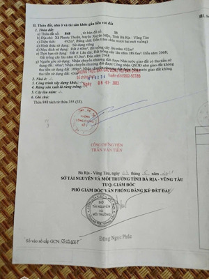 cần bán nhà ngay trung tâm phước thuận gần biển hồ tràm