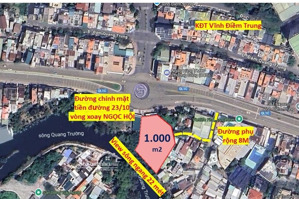 cho thuê mặt bằng kd vị trí đắc địa, rộng 1000m2 ngay vòng xoay kđt vĩnh điềm trung